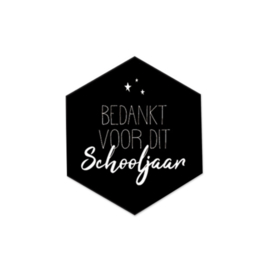 Stickers Bedankt voor dit schooljaar - zwart - 6 stuks