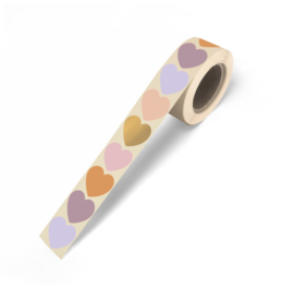 Stickers mini hartjes mix - lila goud - 10 stuks