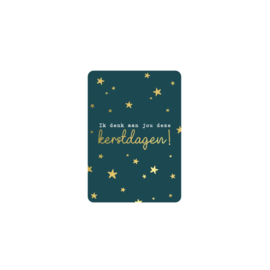 Kerst Ansichtkaart - goud folie - a6