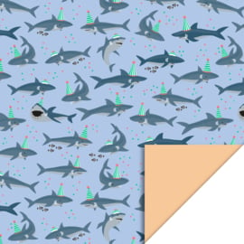 Cadeaupapier shark haaien - 70cm x 3m