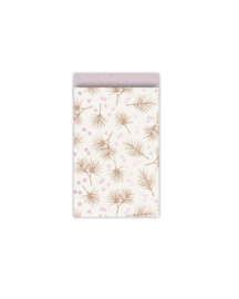Cadeauzakje Berries & Branches ’25 - wit lila  - 12x19cm - 5 Stuks