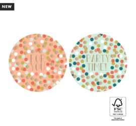 Confetti stickers  - color mix - 6 stuks