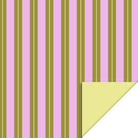 Cadeauzakjes - Stripe Chalk Pink - Yellow - 12x19cm - 5 Stuks