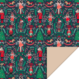 Cadeauzakjes nutcracker - 17 x 25 cm (L) - 5 stuks