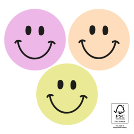 Stickers Multi - Smiley Sweet -  5,5cm 6 stuks