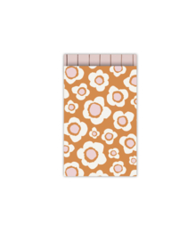 Cadeauzakje Retro flower - oranje - 12x19cm - 5 Stuks