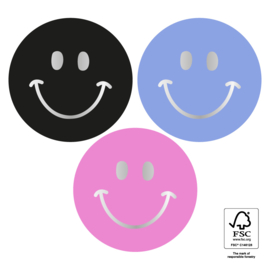 Smiley stickers Faded - 5,5 cm - 6 Stuks