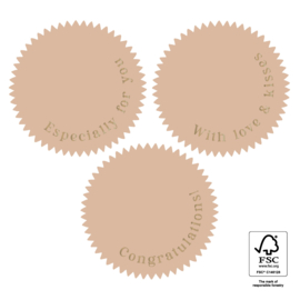 Stickers nl tekst - beige - 5,5 cm - 6 Stuks