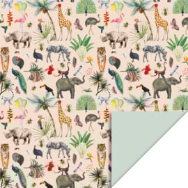 Cadeaupapier jungle beige - 70cm x 3m