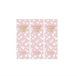 Cadeau stickers - xxl stickers lovely stuff - roze - 8 stuks