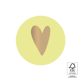 Stickers - Heart geel - 3,5cm  6 stuks