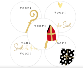 Sinterklaas naam cadeaustickers - 4cm - 10 Stuks