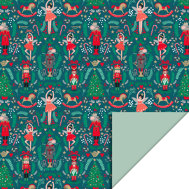 X-mas Cadeauzakjes - Nutcracker - Pistache - 12x19cm - 5 Stuks