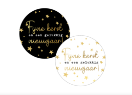 Fijne kerst en een gelukkig nieuwjaar - 5cm - 6 Stuks