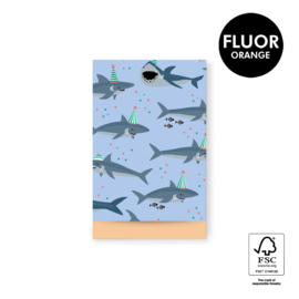 Cadeauzakjes haaien blauw - 12x19 cm (M) - 5 Stuks