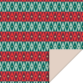 X-mas Cadeauzakjes - Festive Green - Beige - 12x19cm - 5 Stuks