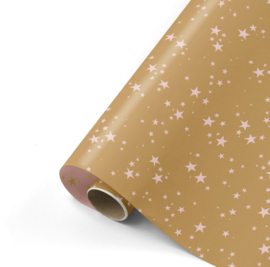 Cadeaupapier Sky full of stars - Caramel roze - 50cm x 3 m