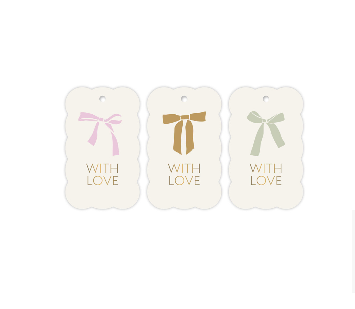 Cadeaulabels met Strik - 5,5 x 9 cm - 3 stuks