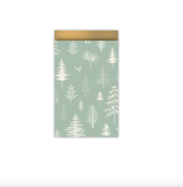 Tree Diversity – cadeauzakjes – Groen/wit/goud - 12 x 19 cm (M) - 5 stuks