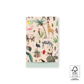 Cadeauzakje Jungle - beige  - 12x19cm - 5 Stuks