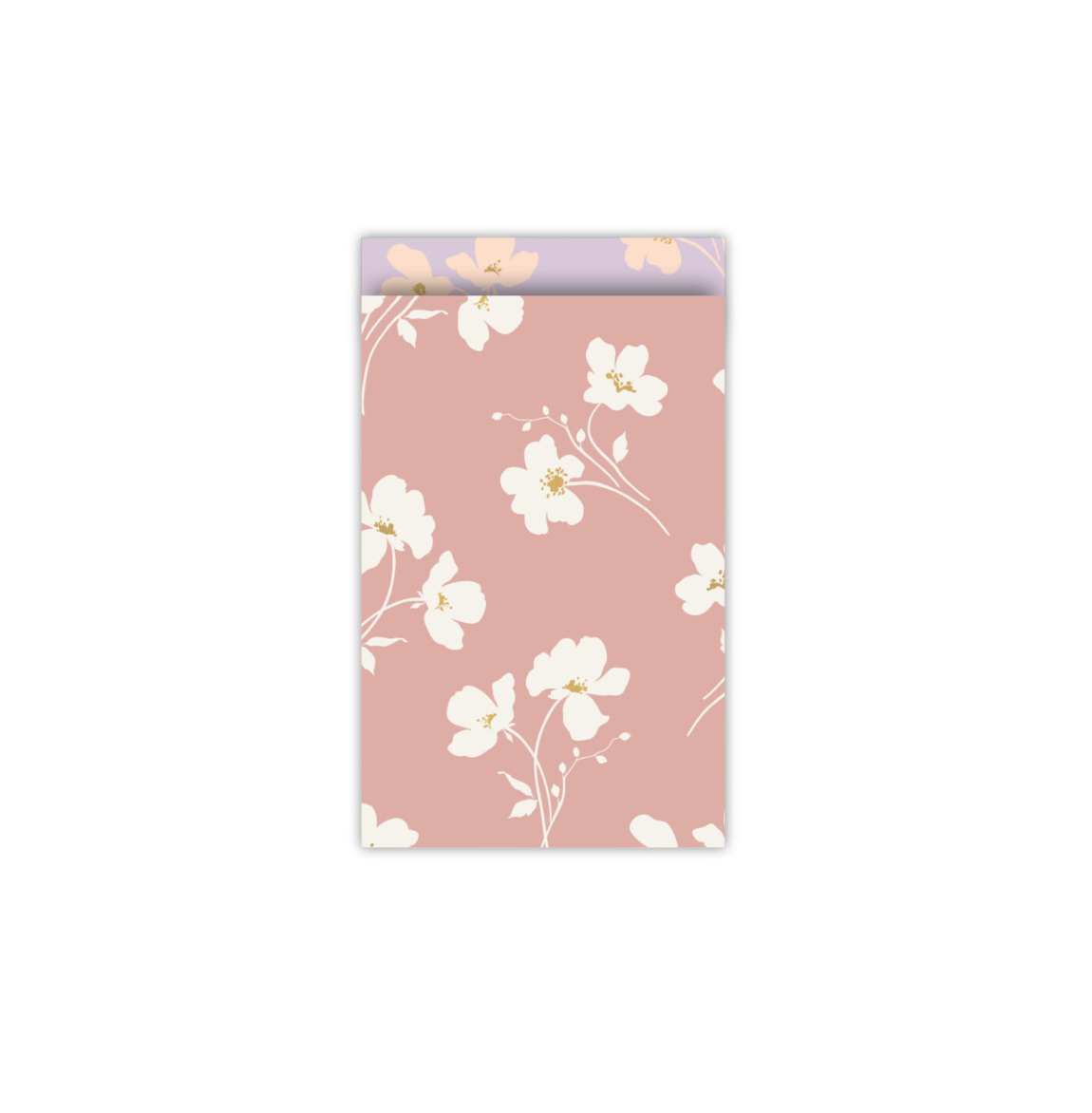 Cadeauzakje herfst bloemen - roze - 12x19cm - 5 Stuks