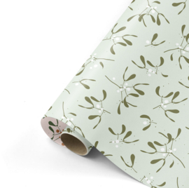 Cadeaupapier Mistletoe memories - Groen - 50cm x 3 m