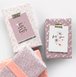 Cadeaupapier Ethnic Flowers Roze pastel neon