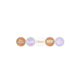 Stickers let's party - bronze lila - 10 stuks