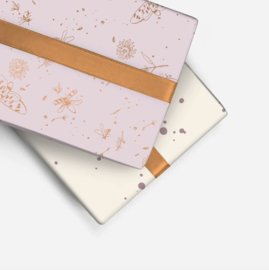 Cadeaupapier veer&moon roze - 30 cm x 3 meter