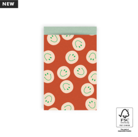 Cadeauzakjes - Smile Peach - Pistache - 12 x 19 cm - 5 stuks