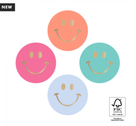 Stickers Smiley Mini Gold color mix - 8 stuks