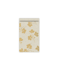 Cadeauzakje grass paper  classic flower - goud - 12x19cm - 5 Stuks