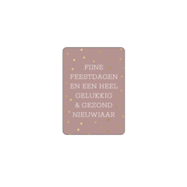 Kerst Ansichtkaart - Oud roze - a6
