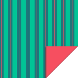 Cadeauzakjes - Stripe Chalk Green - Red - 12 x 19 cm -  5 Stuks