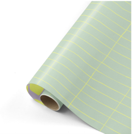 Cadeaupapier groen geel 50 cm x 3 meter