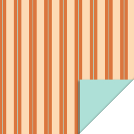 Cadeauzakjes - Stripe Chalk Peach - Pistache - 12 x 19 cm - 5 Stuks