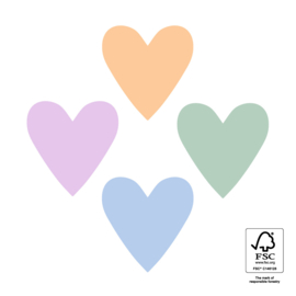 Stickers - pastel kleine harten - 8 stuks