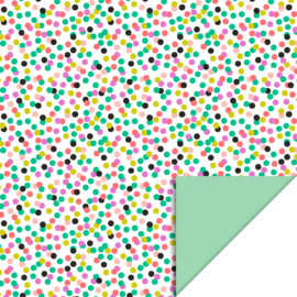 Cadeaupapier confetti mint  - 70cm x 3m