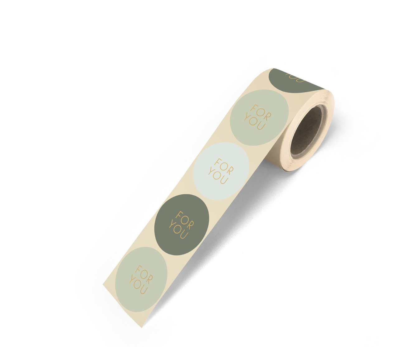 For you stickers goud salie - 5 cm - 6 Stuks