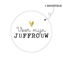 Stickers Voor mijn juffrouw - wit - 6 stuks