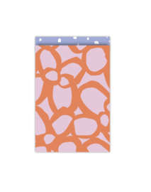 Cadeauzakjes Bold flowers retro - Oranje roze  - 19x25 cm (L) - 5 stuks