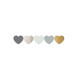 Stickers hart - pastel kleuren - 10 Stuks