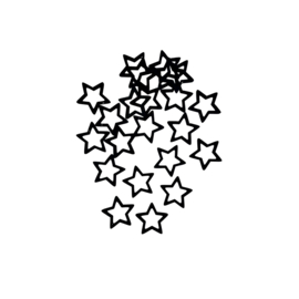 Houten open ster - zwart - 5 stuks