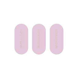 Ovaal stickers Lot's of love! - roze - 6 stuks.