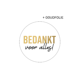 Bedankt voor alles cadeaustickers - 4cm - 6 Stuks