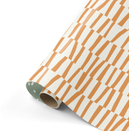 Cadeaupapier roest wit groen 50 cm x 3 meter