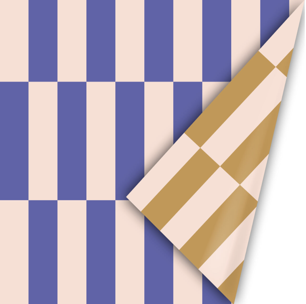 Cadeaupapier Colorblocking Duotone - Blauw - 50cm x 3 m