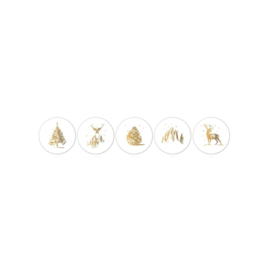 Stickers Christmas - goud - 10 stuks