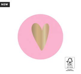 Stickers - Heart Candy Pink 6 stuks