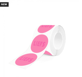 Liefs stickers - flamingo roze - 6 stuks